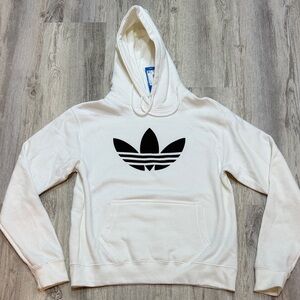 Adidas Classic White Hoodie with Black Trefoil